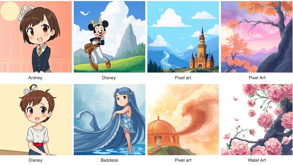 Text prompt transforming into animated sequence showing consistent character design across multiple frames