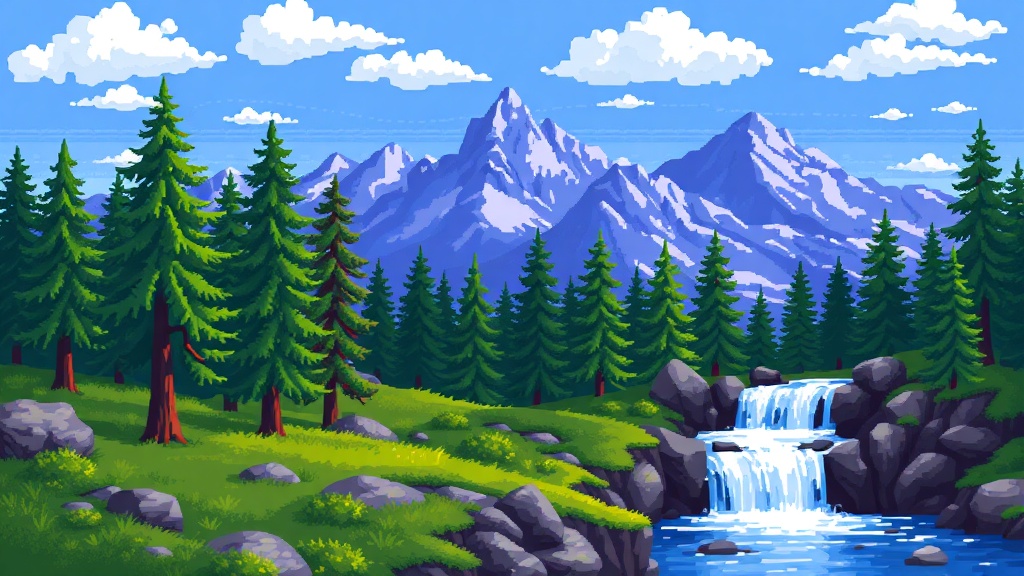 Pixel art AI output comparison showing FLUX Dev clean pixel grid with dithering and DALL-E 3 layered game environment composition